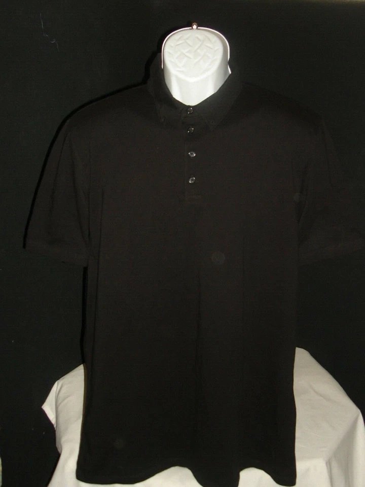 NWT ASOS MADE IN TURKEY BLACK 100% COTTON S/S POLO SHIRT SZ. L SLIM FIT - Image 1 of 4