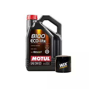 5L Motul 8100 ECO-LITE 0W20 Wix Filter Motor Oil Change Kit API SP-RC - Picture 1 of 1