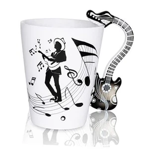 Guitar Mug Guitar Coffee Mug Music Gifts for Guitar Players Musician New-Black - Picture 1 of 7