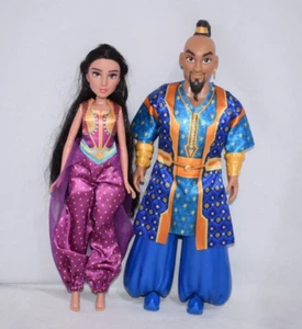 Disney Genie & Princess Jasmine Dolls Aladdin 2018 Hasbro Blue Purple Outfit MT1 - Picture 1 of 12