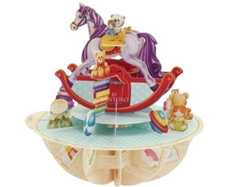 Tarjeta de bebé péndulo emergente Santoro 3D - caballo mecedor Foto 1 de 1