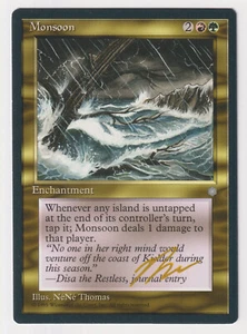 Gold Signed Monsoon MP Ice Age Artist NeNe Thomas 1995 MTG Magic Vintage Rare! - Picture 1 of 2
