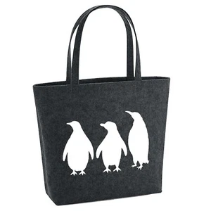Filzshopper Pinguine Silhouette Geschenkidee Pinguine Geschenk Präsent Mitbrings - Picture 1 of 20