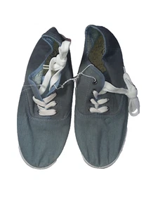 Zapato Tenis Denim Lavado Lona Plano Parte Superior Baja Para Mujer Talla 6 Genérico - Imagen 1 de 7