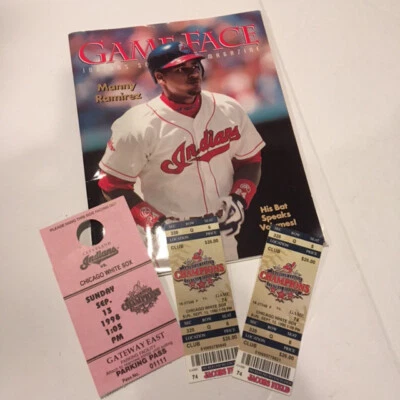 Vintage Cleveland Indians Guardians MLB Tickets Program Memorabilia 1998 - Image 1 of 4