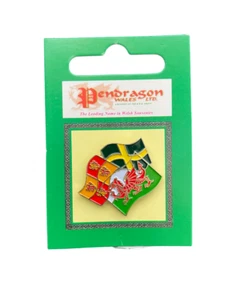 Wales Cymru dreifache walisische Flagge Metall Pin Abzeichen UK Verkäufer - Bild 1 von 1