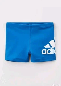 Adidas Junior Boys Swim Brief Shorts Beach Trunks Blue RRP £25 - Picture 1 of 2