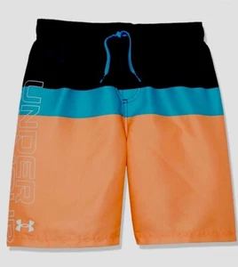 Under Armour Boy's Size Large Colorblock Board Shorts Orange And Blue $40 - Picture 1 of 5