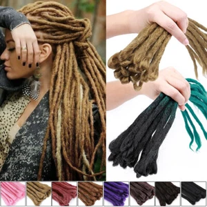 20"24" Synthetic Dreadlocks Extensions Single Ended Crochet Dreads Handmade Hair - Picture 1 of 36