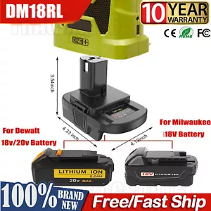 NEW Adapter For DEWALT For Milwaukee 18V Li-ion Battery To For RYOBI Tools 18V - Picture 1 of 8