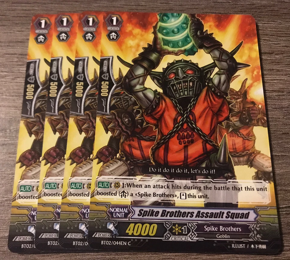 Playset (4X) Spike Brothers Assault Squad BT02/044EN C LP Cardfight Vanguard - Image 1 of 1