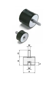 Montaje amortiguador antivibración (diapositiva 100 mm) hembra - macho (dimensión, paquete) - Imagen 1 de 1