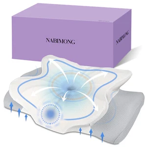 Soft Cervical Pillow for Neck Pain Relief,Odorless Memory Foam Pillows Ergonomic - Picture 1 of 11