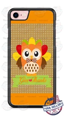 Чехол для телефона iPhone 12 Samsung S20 Google 3 с совой на День благодарения осень - Изображение 1 из 4