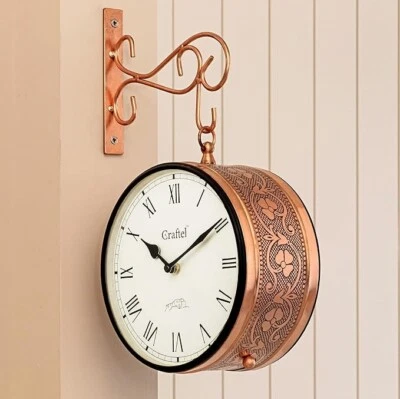 Reloj de Pared Vintage Doble Cara Ferrocarril Romano Colgante Reloj de Pared 8 Pulgadas ddc47 Foto 1 de 4