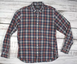 BONOBOS M 15 ½ 34 MEN’S SLIM FIT RED AND BLUE PLAID BUTTON-DOWN COLLAR SHIRT - Picture 1 of 10