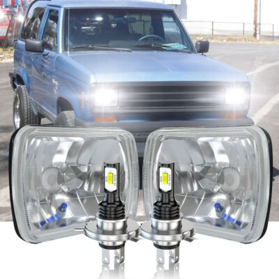 Par de faros LED alto/bajo con bombilla H4 para Ford Bronco II 1984-1998 5x7"" 7x6"" Foto 1 de 4