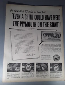 "Anuncio original de la revista Plymouth 1948 ""Una explosión a 70 MPH" - Imagen 1 de 1
