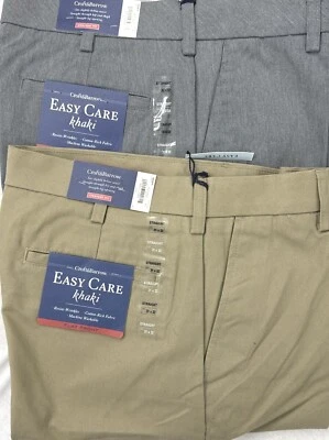 Men New Croft&Barrow Flat Front Straight Fit Casual Pants- Choice size/color - Image 1 of 4