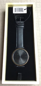 Original Grain Matte Black Matte Ebony Wood Black Lthr Mens Watch OG-4020-03-E-B - Picture 1 of 7