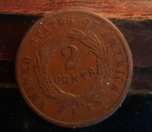 1869- 2cent Coin  chocolate brown - Picture 1 of 2