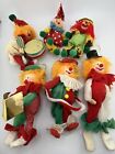 Vintage Home Decorative Happy Holidays Christmas Clowns Ornaments   Set Of 6