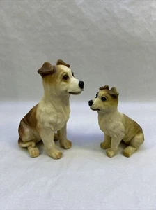 Hunde sitzend Statue Welpe Figur 2er Set Hunde Ornamente / Garten & Haus - Bild 1 von 8