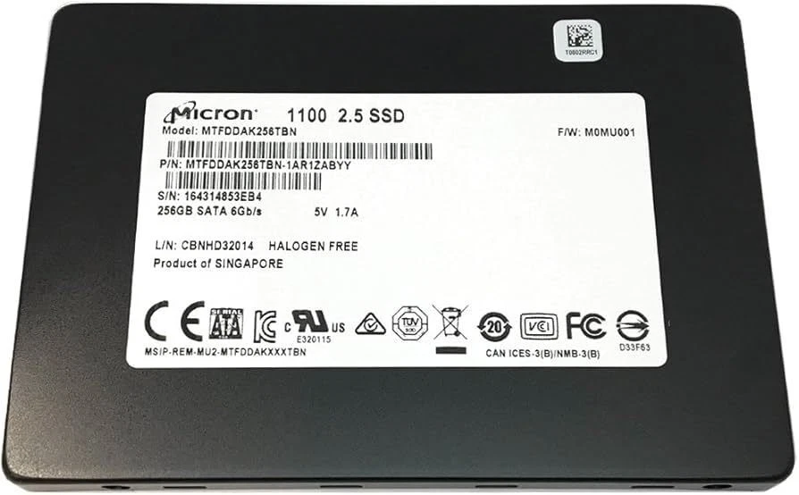 Micron MTFDDAK256TBN 256GB 2.5" SATA Internal Solid State Drive SSD - Image 1 of 1