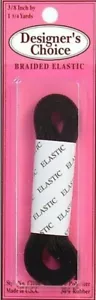 Designer's Choice ~ (CJ106) - 3/8" Braided Elastic - Black, 1.75 yd - Picture 1 of 1