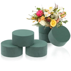 8 Pcs Floral Foam Blocks Green Round Wet Dry Foams Plant Arrangements Foam Ga... - Picture 1 of 7