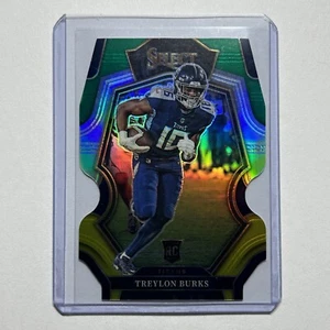 2022 Select Treylon Burks RC Premier Level Green And Yellow Prizm Rookie Die Cut - Picture 1 of 2