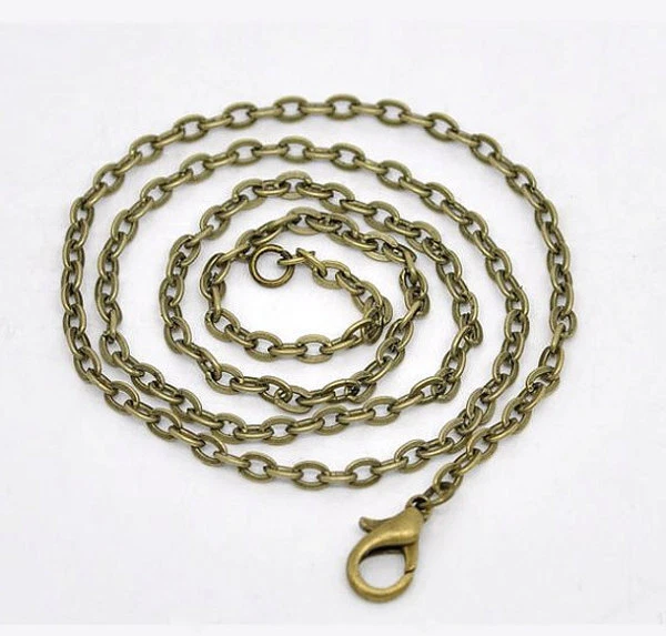 Antiguo Collar Cadena Cable Tono Bronce 24" - 3mm - 1 Collar - N066 Foto 1 de 1