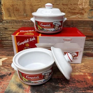 Juego de 2 cuencos de sopa Campbell’s cubiertos Ramekin 15 OZ con tapa 1993 vintage años 90 - Imagen 1 de 6