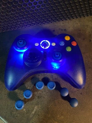 Custom Xbox 360 wireless controller | Hall effect | RGB LEDs | BLUE | RESTORED - Image 1 of 4