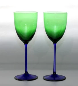 2 Stück Lambert bunte Weingläser, signiert, H. ~ 20cm, je ~ 125g, ~ Vintage - Bild 1 von 7