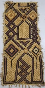 Antikes Stammes Afrikanisches Kuba Tuch Samt bestickt Raffia Textil 144x63cm - Bild 1 von 12