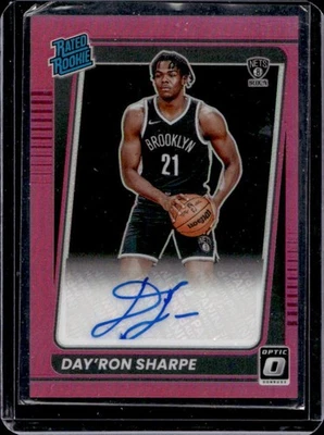 2021-22 Donruss Optic Day Ron Sharpe Rated Rookie Pink RC Auto #9/25 Nets - Image 1 of 2