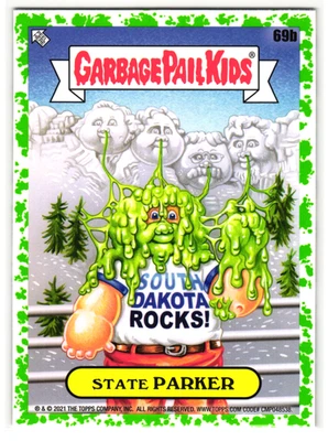 State Parker 2021 Garbage Pail Kids Mount Rushmore Parody Exact Card Shown Green - Image 1 of 2