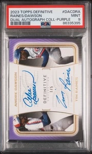 2023 Topps Definitive Andre Dawson Tim Raines Autograph Dual Auto /5 PSA 9 - Picture 1 of 2