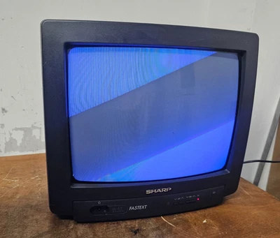 SHARP Solid State Colour 14" TV 37GT-25H Working Tele No Remote Television Retro - Image 1 of 4