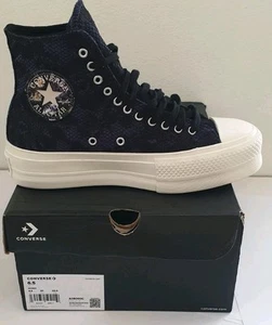Converse Platform Chuck Taylor All Star Hi Lift Black/Purple Women's US Size 6.5 - Picture 1 of 21