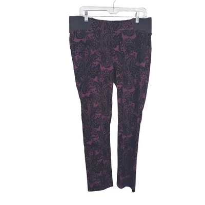 One 5 One Maternity Pants Womens Large Purple Black Velvet Halloween Whimsigoth - Image 1 of 4