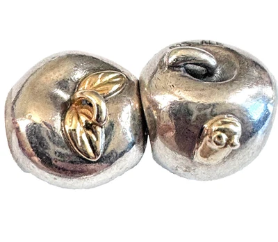 (PAR) MANZANAS PANDORA ORO 14K y SS 790168, 791026 Foto 1 de 4