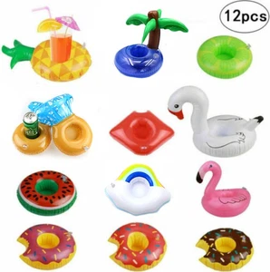 12x Aufblasbar Getränkehalter Schwimm Bade Flaschenhalter Pool Dosen Halter - Bild 1 von 2