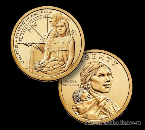 2014 P+D Native American Sacagawea Set Random Pos from Original U.S. Mint Rolls Cover