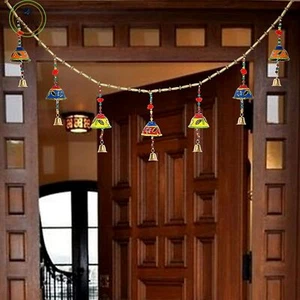 Art Craft Traditional New Rajasthani Handmade Bandarwal Toran Beautiful Bells - Imagen 1 de 3