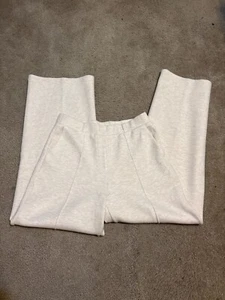 Pantalones OGL Mujer M Medianos Crema Pierna Ancha Lana Tencel Informales Oficina Minimalista - Imagen 1 de 5