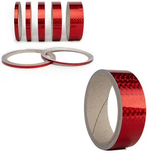 Zierstreifen Oilslick Mosaik Rot 35mm Möbel Deko Verzierung Bordüre Klebeband - Picture 1 of 10