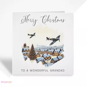 Spitfire Weihnachtskarte - für Opa Bruder Sohn oder Enkel | Flugzeug Weihnachtskarte - Bild 1 von 7