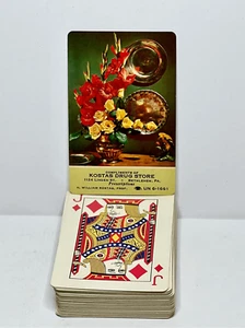 Vintage Kostas Drug Store Bethlehem PA Flower Design Playing Card Deck - Bridge - Picture 1 of 3